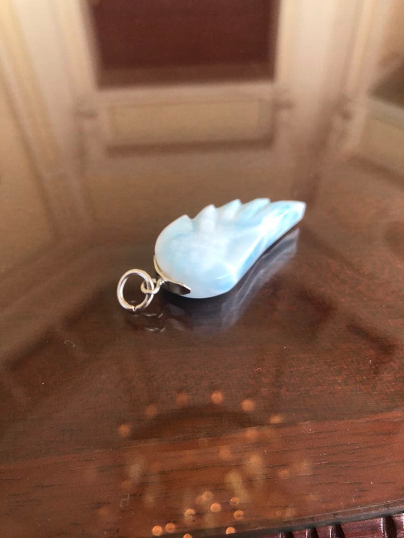 高品質　ラリマー　天使の羽　ペンダントトップ　ラリマーネックレス　チャーム