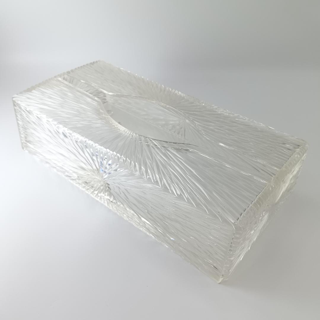 セレブリティー ティッシュケース ルーサイト製 クリア スターバースト