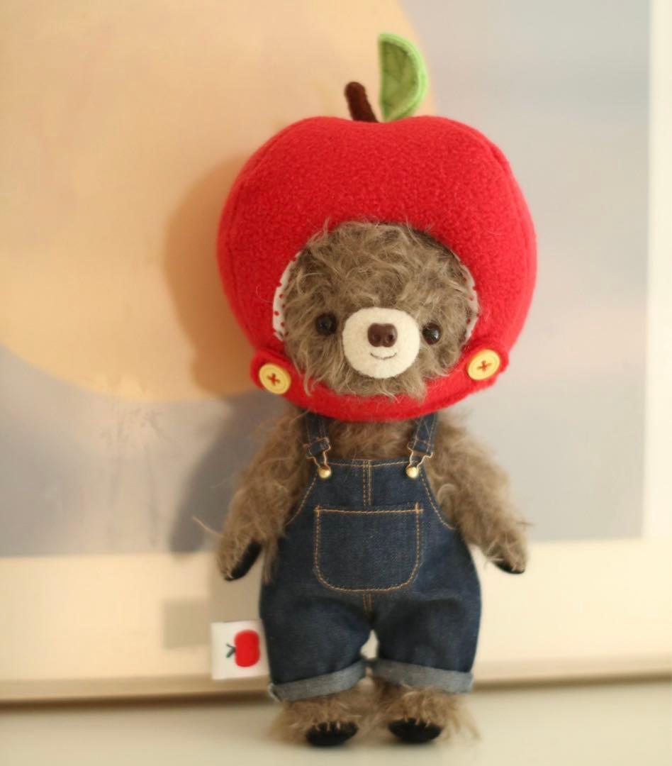 赤りんご仔熊 アップルベア ぬいぐるみ テディベア 海外作家様 ハンドメイド