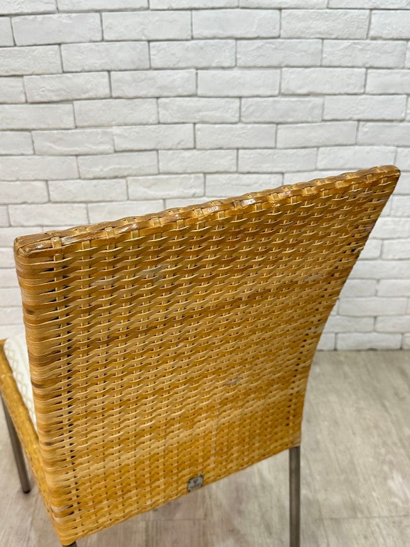 ①【東京23区配送無料】高級家具　ビンテージ　ラタン　椅子　チェア　カフェ　店舗