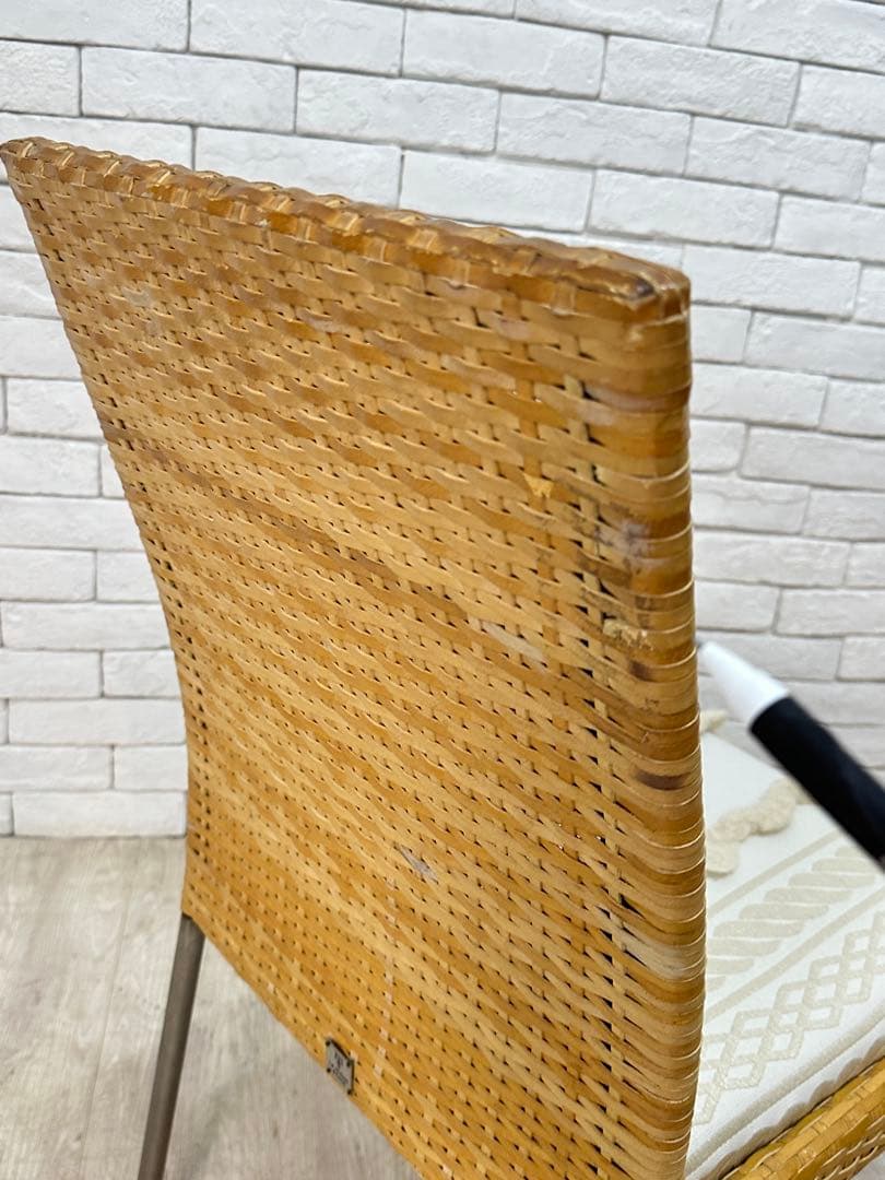 ①【東京23区配送無料】高級家具　ビンテージ　ラタン　椅子　チェア　カフェ　店舗