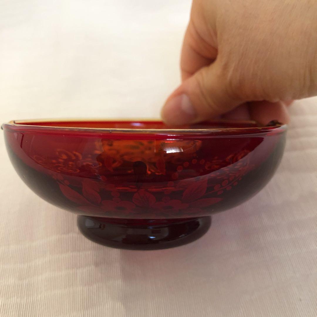 本場ベネチア☆赤青ベネチアングラス器2個セット