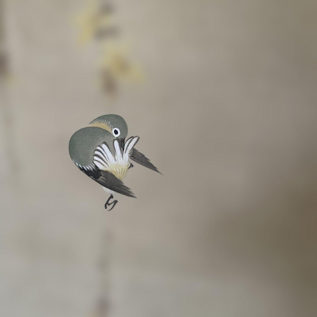 2軸セット　「しだれ桜」　「花と鳥」の掛軸 木製収納箱付き　山梨県の有名画家
