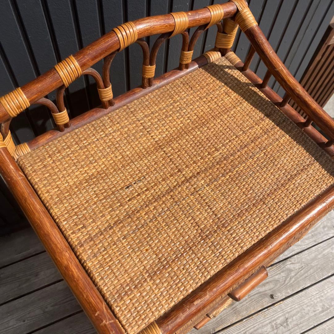 昭和レトロ ラタンチェスト 3段 引き出し箪笥 古家具 ビンテージヴィンテージ