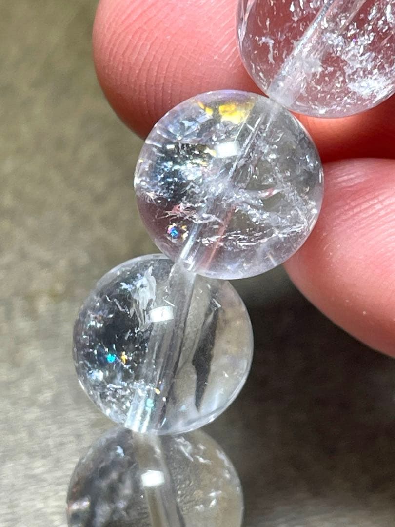 【新入荷】　レムリアンシードブレス10.8㎜（新品未使用）透明　虹キラキラ♡現品