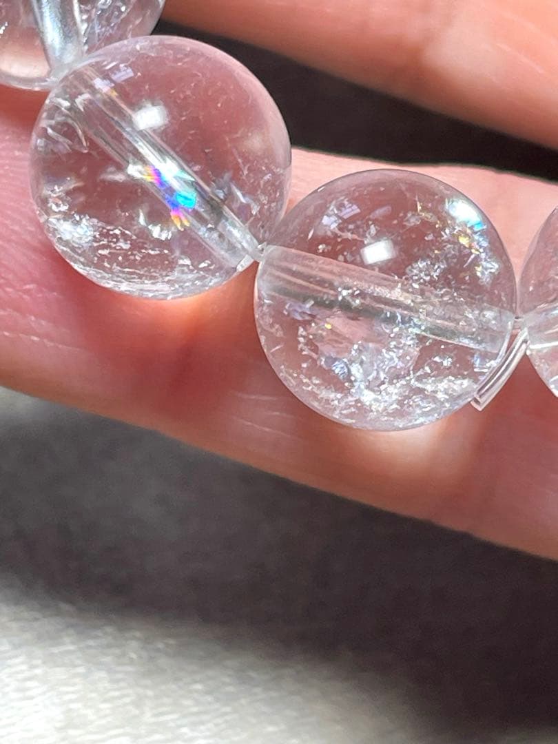 【新入荷】　レムリアンシードブレス10.8㎜（新品未使用）透明　虹キラキラ♡現品