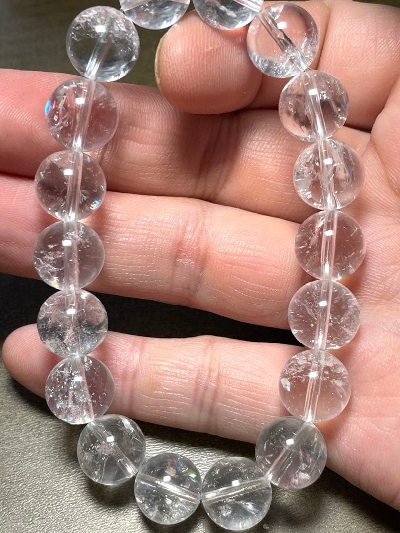 【新入荷】　レムリアンシードブレス10.8㎜（新品未使用）透明　虹キラキラ♡現品