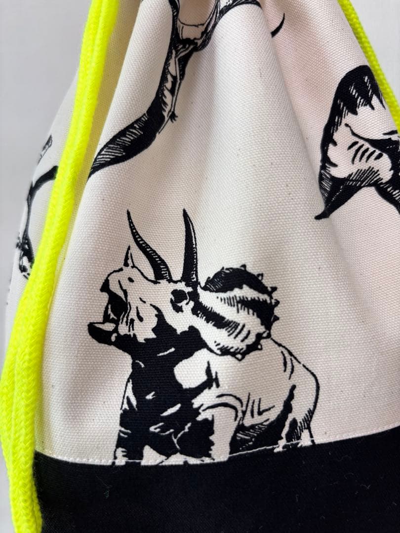 ネオンアクセント恐竜3点セット｜入学入園グッズ｜ループ付きレッスンバッグ