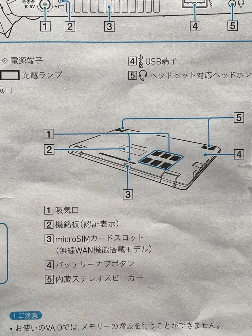 Windowsノート本体 SONY VAIO VJS111D11N i5-6200 4GB SSD128