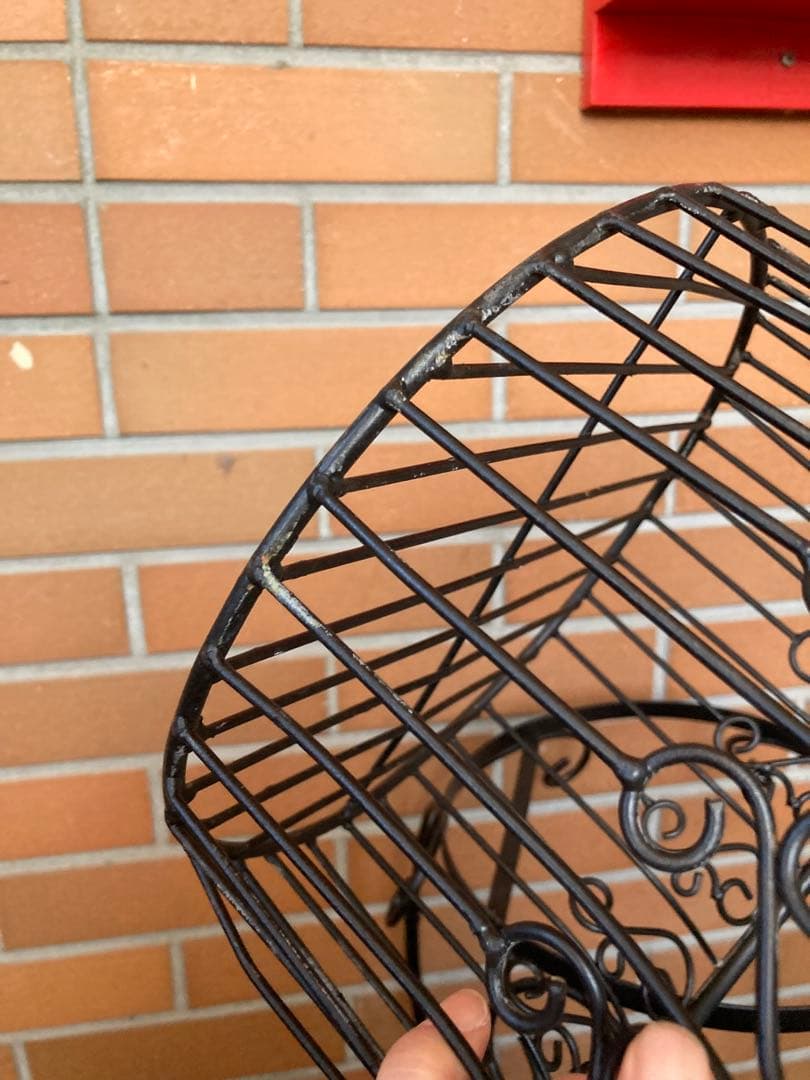 G アイアンバスケット　アンティーク調　ヨーロピアン風　フラワースタンド　花台