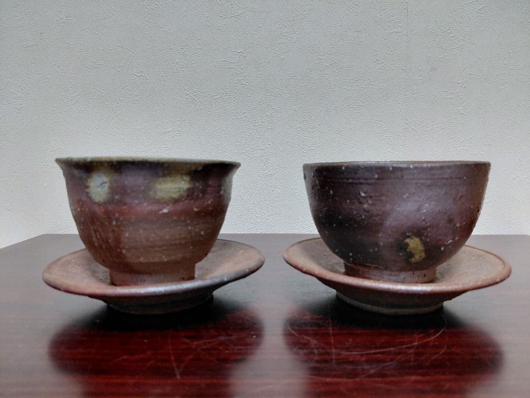 備前焼コラボ 煎茶碗2客 茶托付 水注 茶道具 煎茶道具