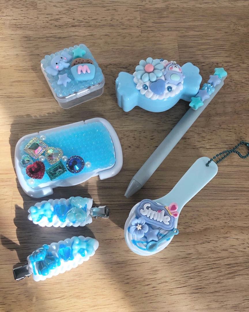 【ハンドメイド】てのひらぼっくす（ブルー）計6点