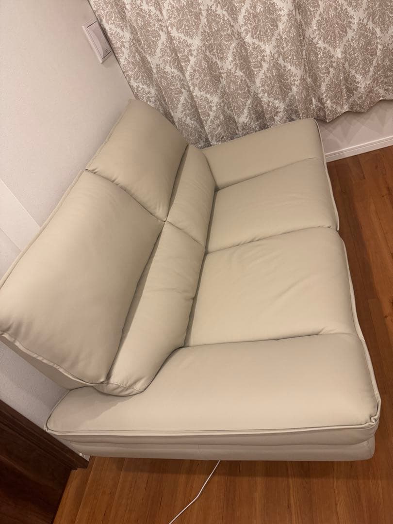 ま*る様 本革 2人掛けソファ(一部合成皮革) (FR03 IV) ニトリ