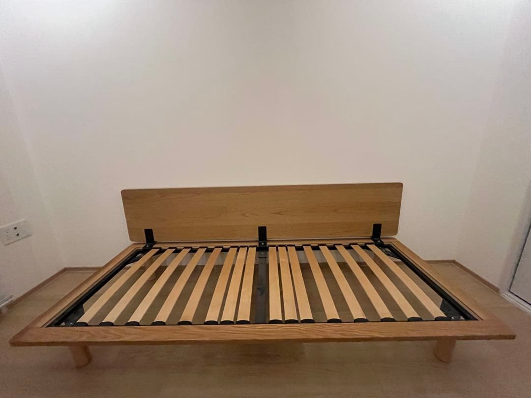 (送料込)無印良品 【廃盤】ソファベッド ベージュ オーク