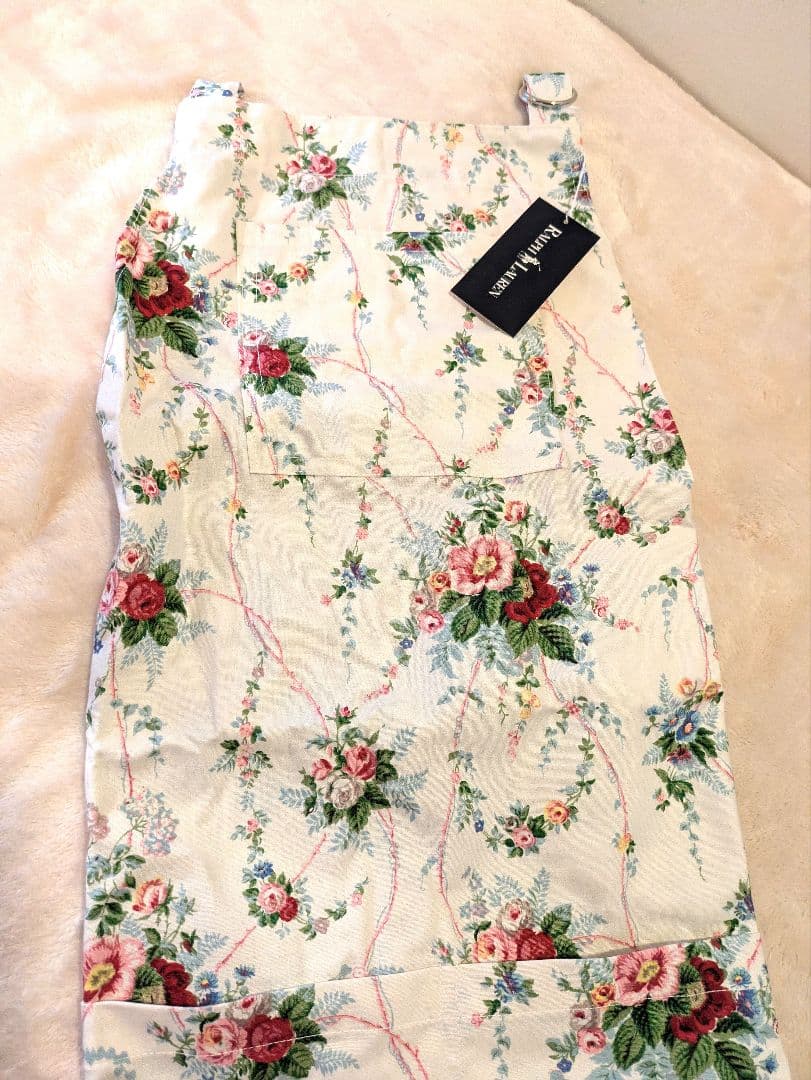 Ralph Lauren 花柄エプロン 箱付き　多機能ポケット付き　タグ付き