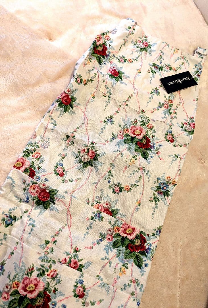 Ralph Lauren 花柄エプロン 箱付き　多機能ポケット付き　タグ付き