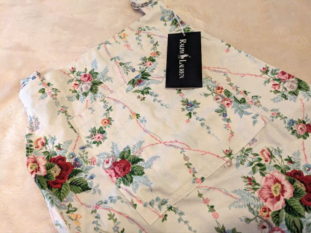 Ralph Lauren 花柄エプロン 箱付き　多機能ポケット付き　タグ付き