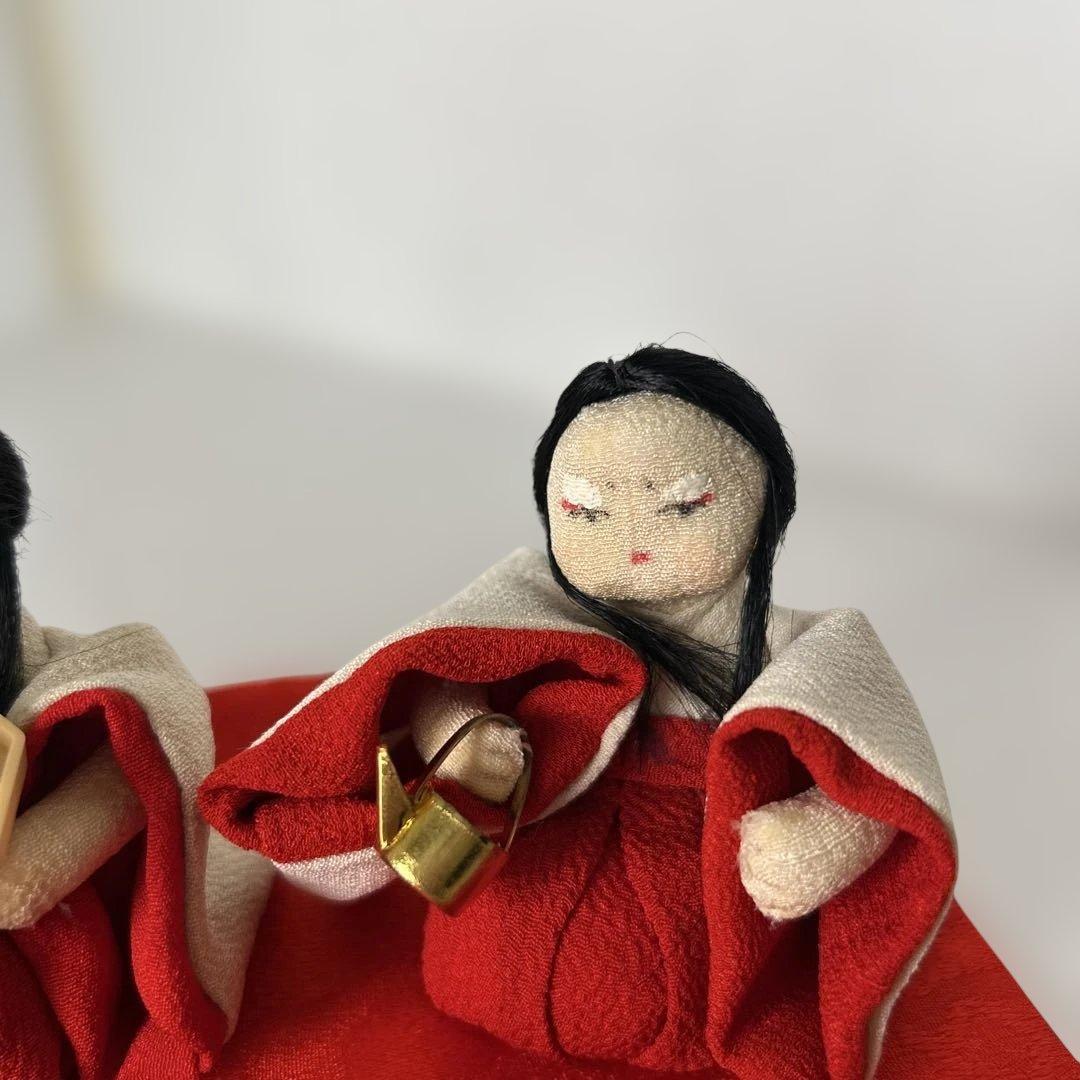 創作人形　粘土　三人官女　縮緬細工　ハンドメイド