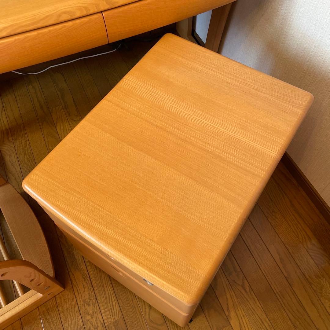 karimoku カリモク 学習机 ハート 机 本棚 椅子 ワゴン ライト付き