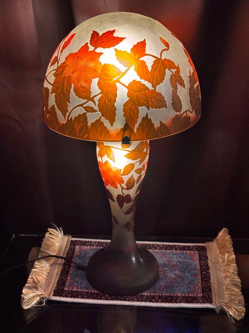 ✳︎年代物✳︎大型希少サイズ ガレ風スタンドライト　アンティーク