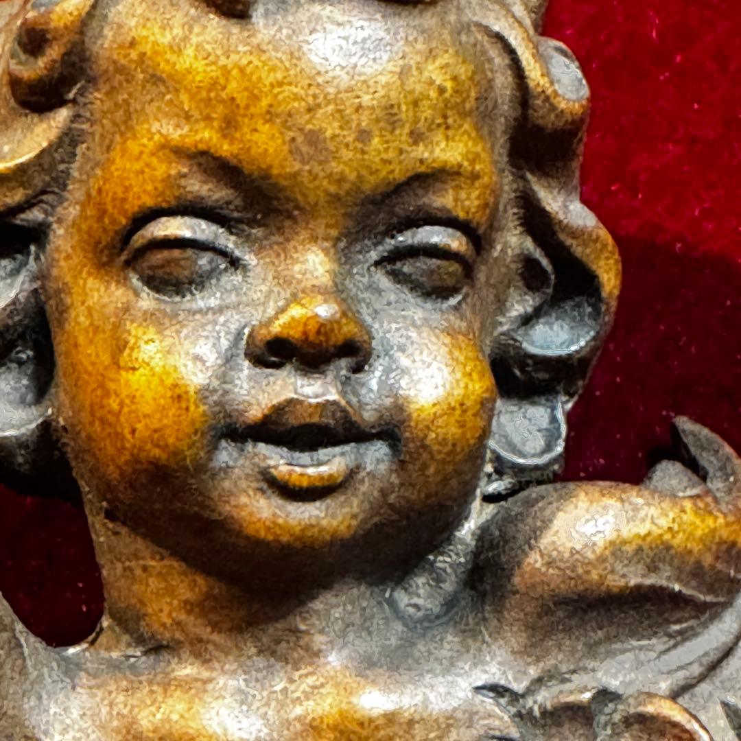 木製 木彫 エンジェル パット ウォール ヘッド ボディ 天使 ヴィンテージ
