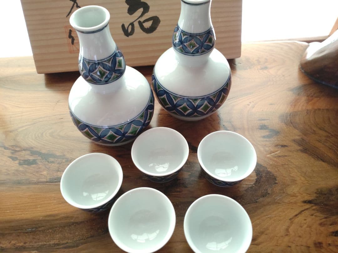 再値下げ　有田焼　亮秀窯　七宝紋　酒器　セット　新品未使用
