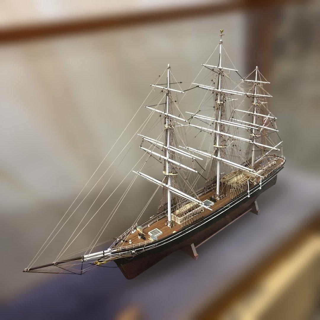 引取限定大型ウッディジョー/木製帆船模型 1/100[帆無・停泊)