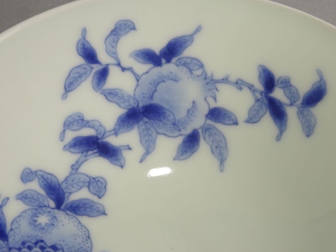 名工　十一代　今泉今右衛門　秀逸作　染付　柘榴文　鉢　5客　銘々皿　取皿　向付