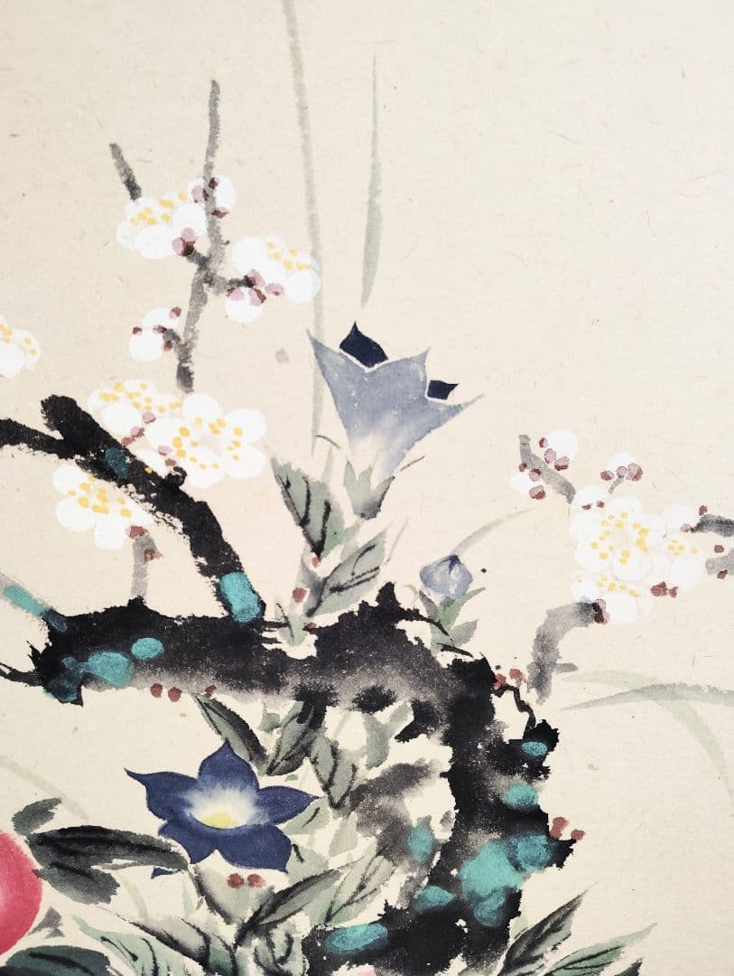 掛軸　山口茂二　花鳥図