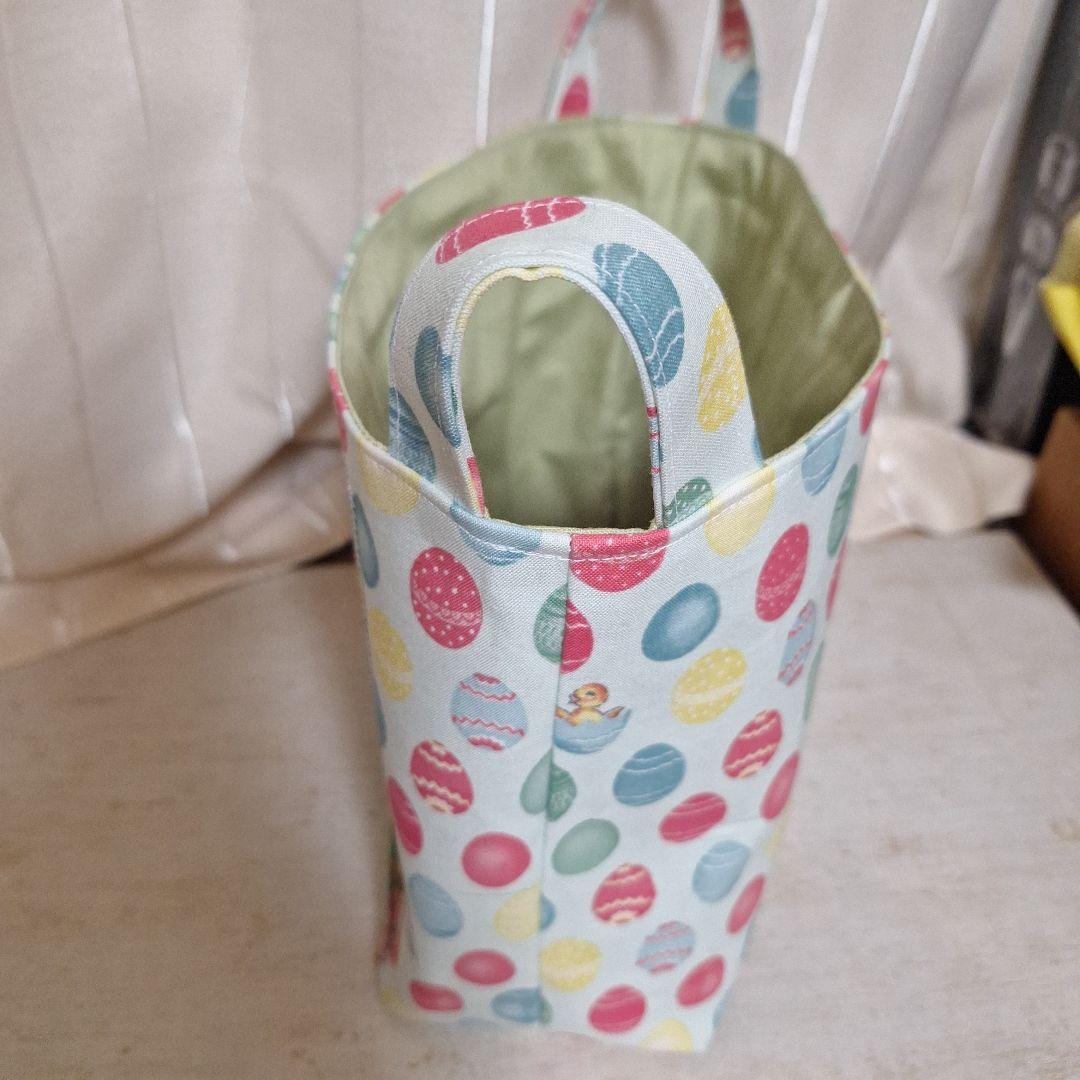 激レア女の子パネル生地　ハンドメイド　まちなしバッグ　ミニバック　布バスケット