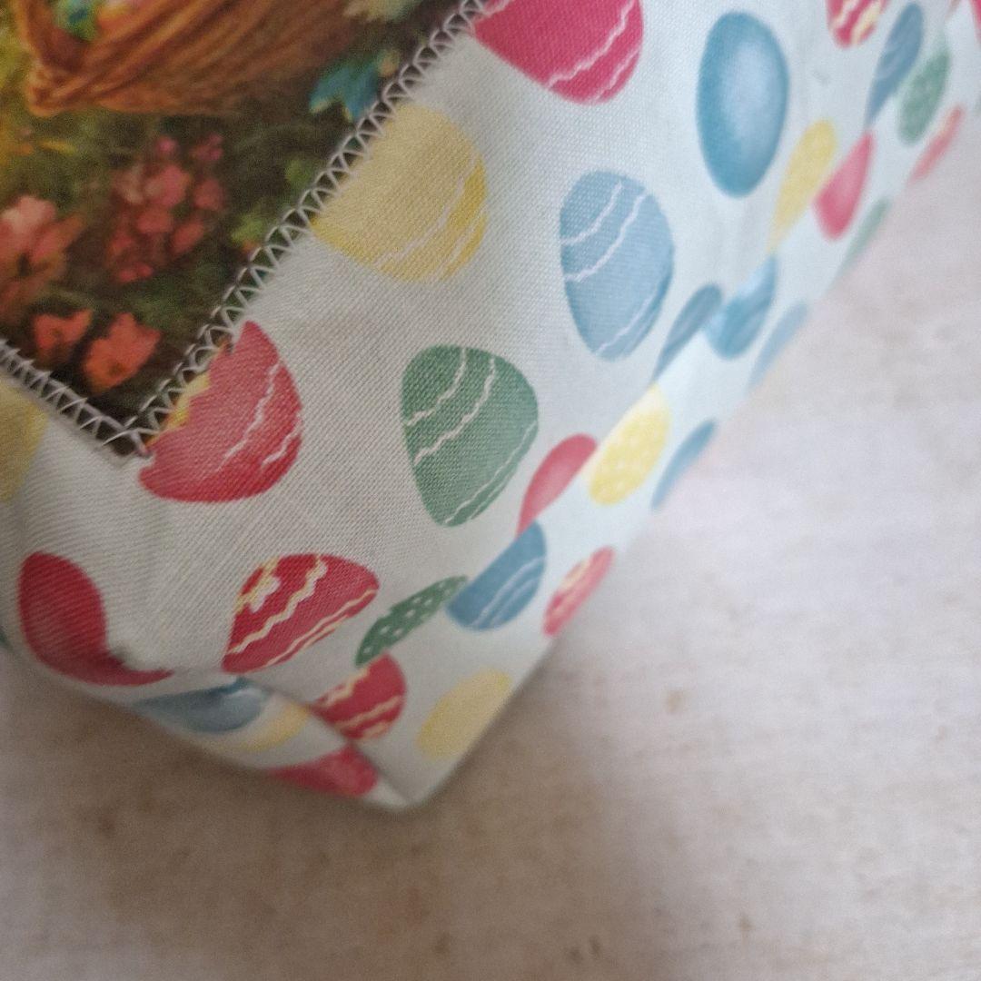 激レア女の子パネル生地　ハンドメイド　まちなしバッグ　ミニバック　布バスケット