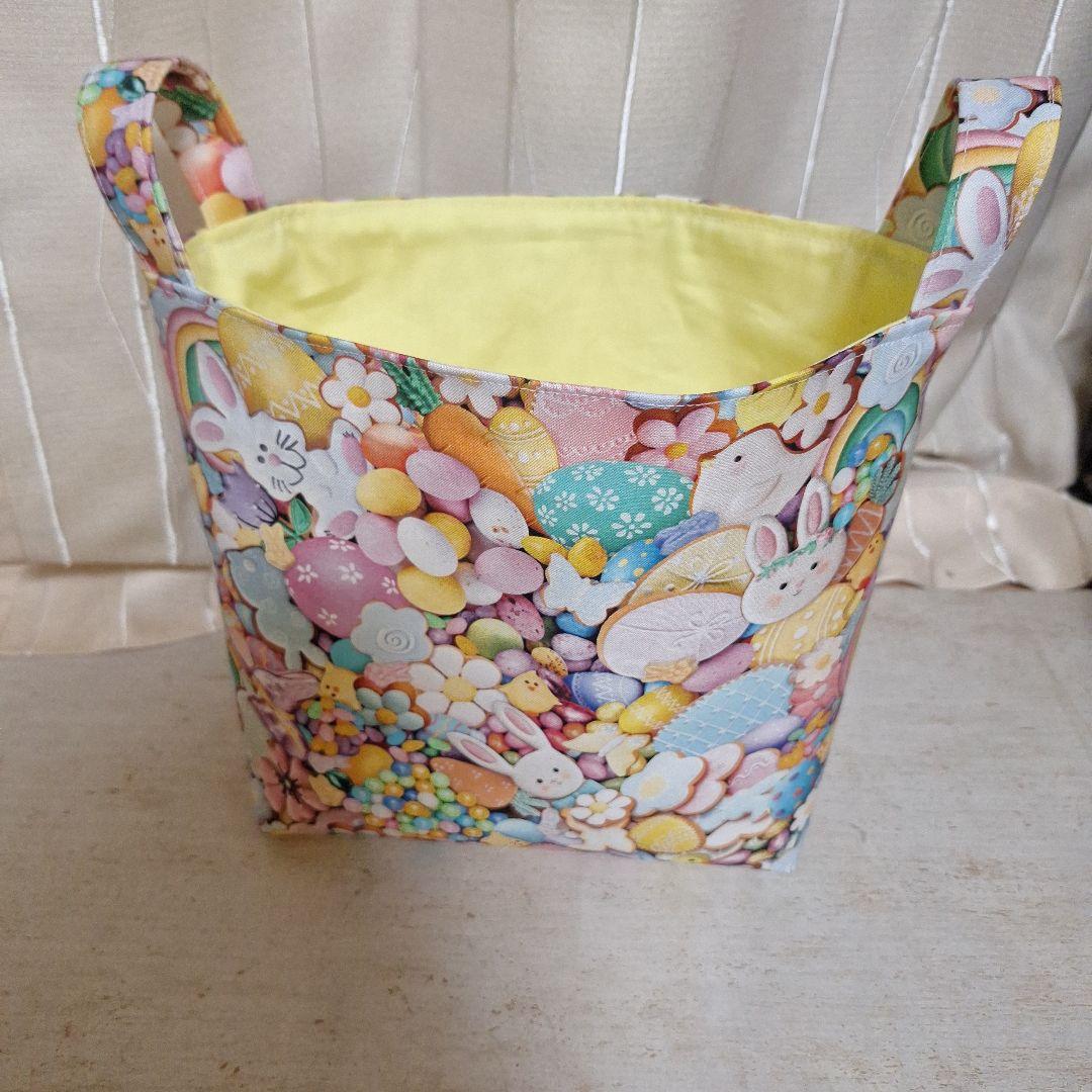 激レア女の子パネル生地　ハンドメイド　まちなしバッグ　ミニバック　布バスケット