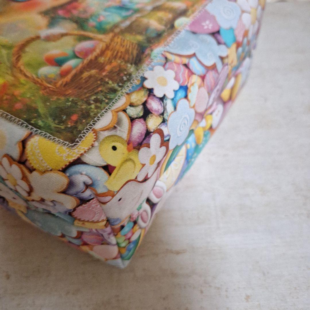 激レア女の子パネル生地　ハンドメイド　まちなしバッグ　ミニバック　布バスケット