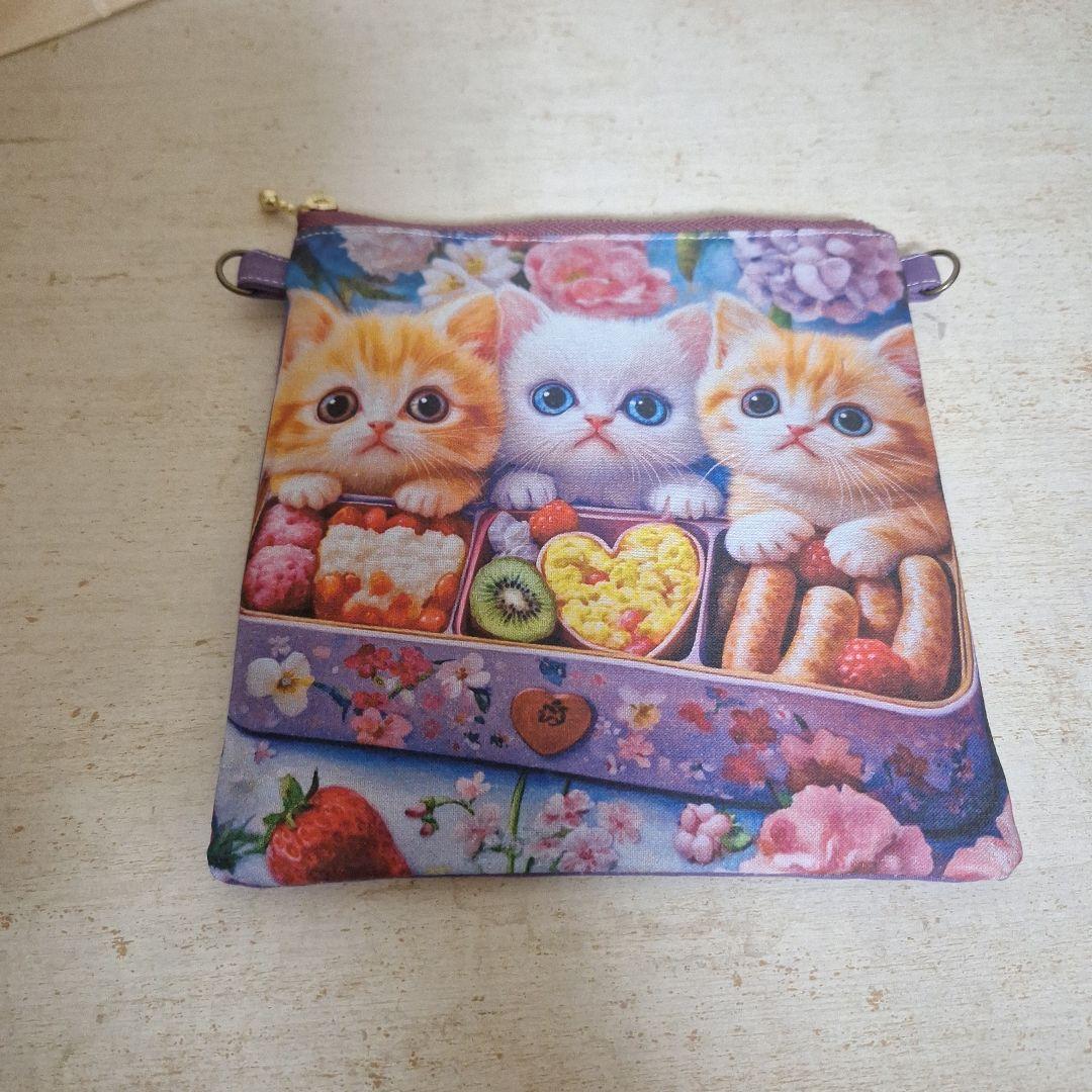 激レア女の子パネル生地　ハンドメイド　まちなしバッグ　ミニバック　布バスケット