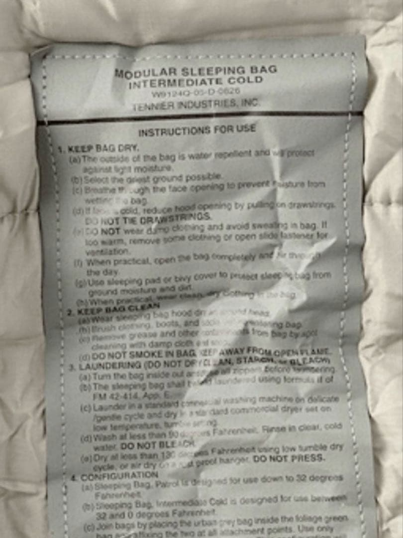 激レア 米軍現行品 モジュラースリーピングバッグ5点セット 美品！