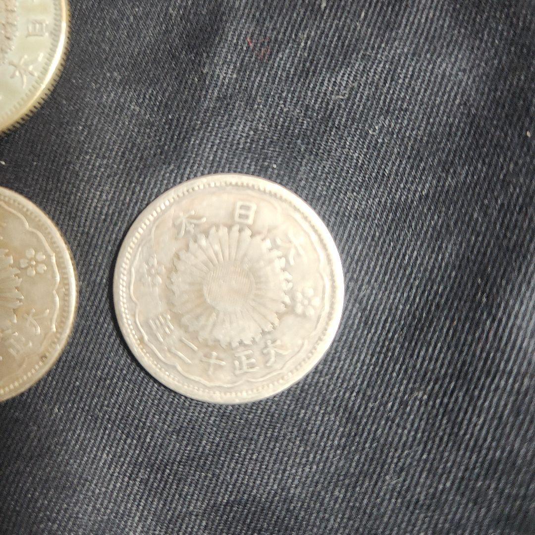 50銭銀貨、大明治42年、小大正12.13.14.昭和9年、合計7点