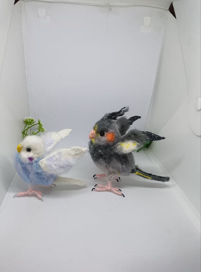 編みぐるみ　セキセイインコ　オカメインコ 〈ちぃ〉