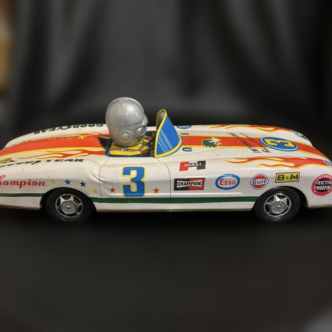 ブリキ製レーシングカー　共栄玩具　ブリキ　昭和レトロ　オブジェ