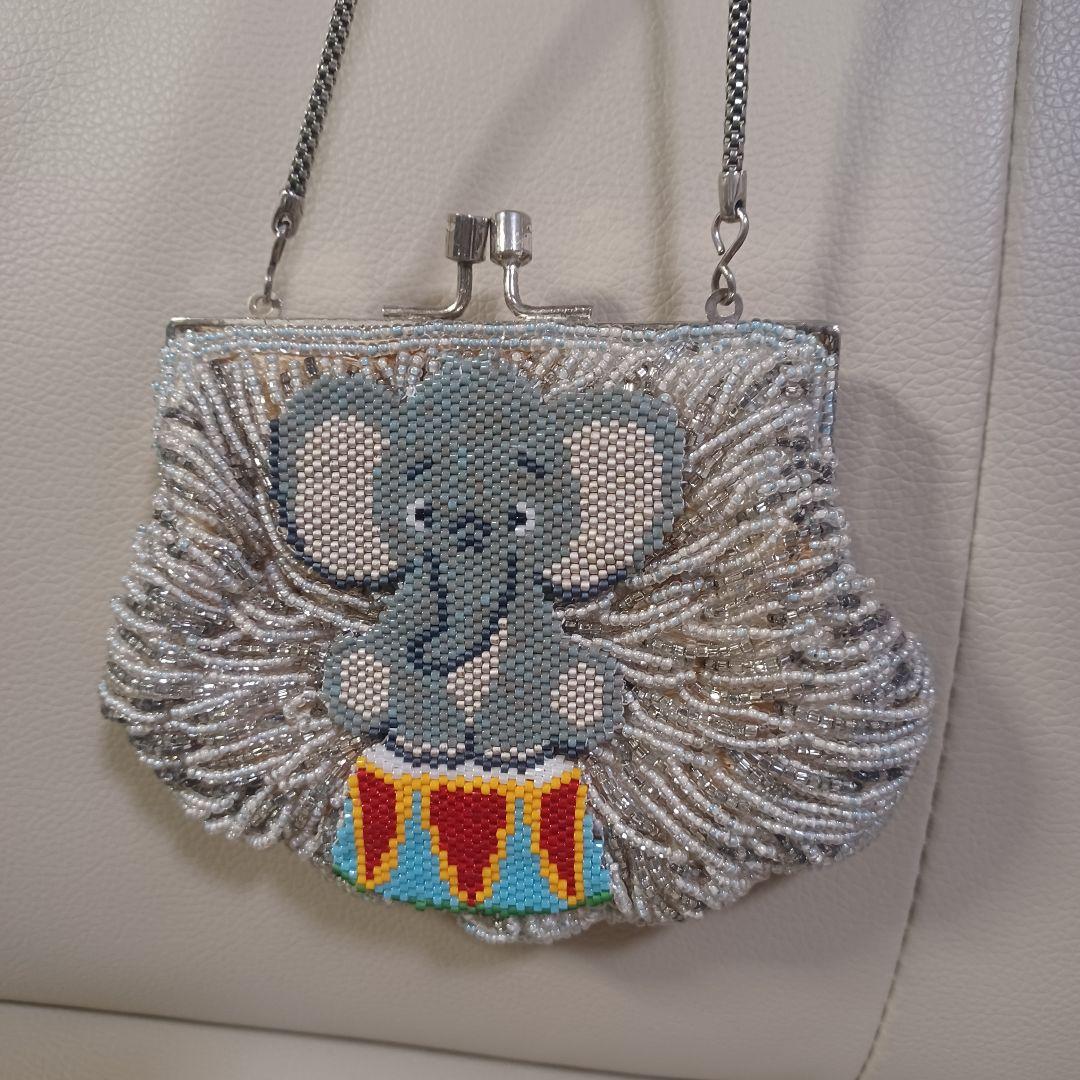 ビーズ　がま口　ヴィンテージ　ビーズ織り　ビーズ刺繍