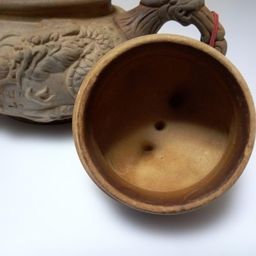 中国古玩　朱泥　獣口急須