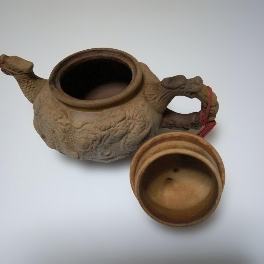 中国古玩　朱泥　獣口急須