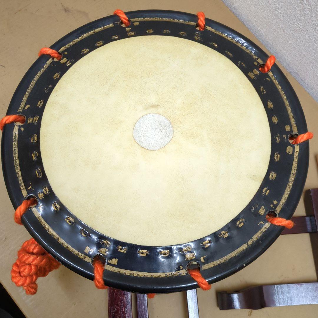 締太鼓 長唄和楽器 打楽器 締め太鼓 和太鼓 台付　太バチ　細バチ