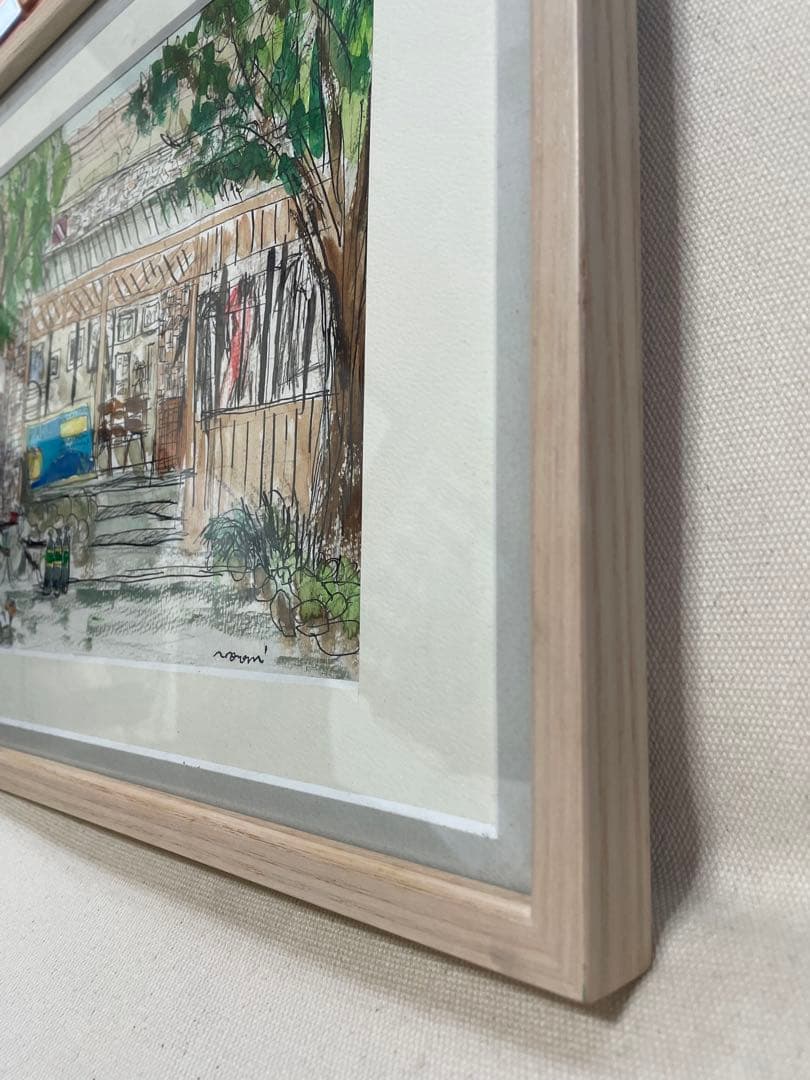 【水彩画】　ダイビングショップ　額付き