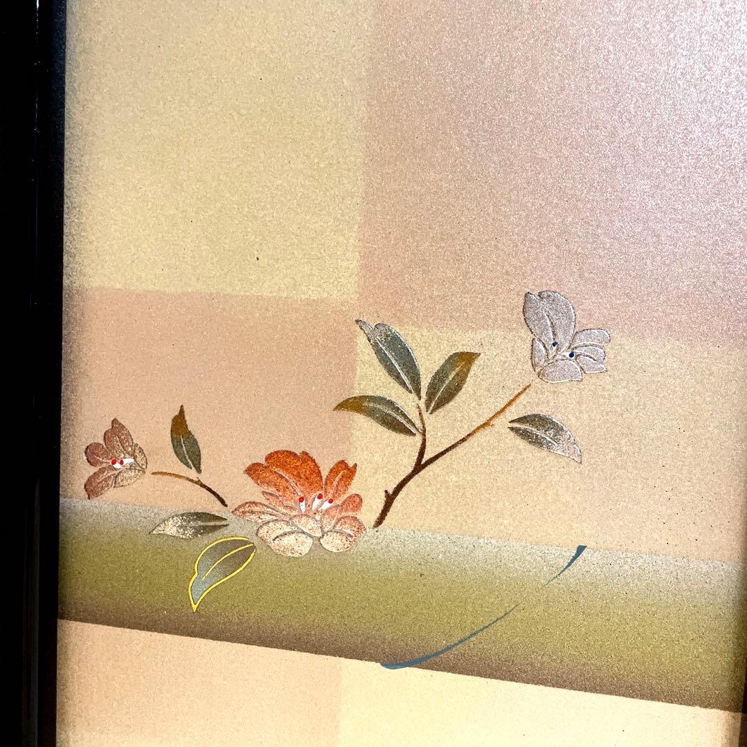 屏風　三月屏風　花だより金彩
