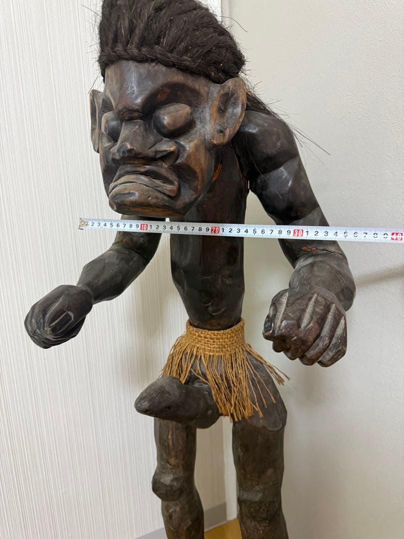 アジアンインテリア木製彫刻 約100cm 毛髪付きセットです。