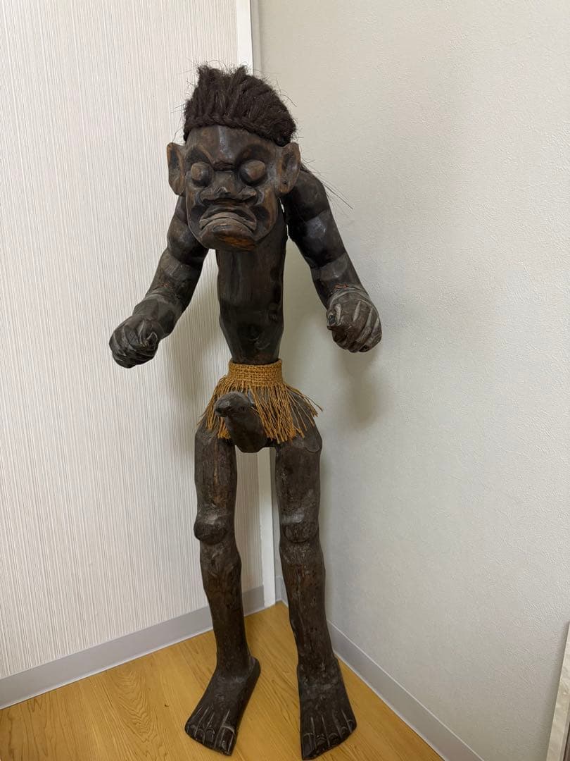 アジアンインテリア木製彫刻 約100cm 毛髪付きセットです。