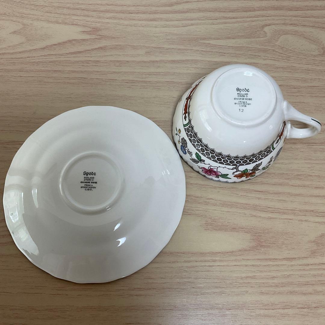 スポード　チャイニーズローズ　モーニングカップ　ブレックファストカップ　3