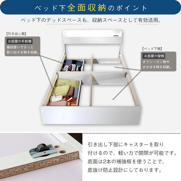【R】ダブル　マットレスなし【収納あり】 送料込み！【ブラック】