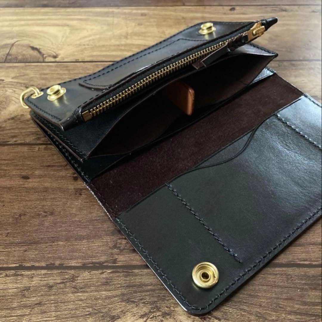 【たけ】トラッカーウォレット 新喜皮革 ホースハイド アポロコンチョ