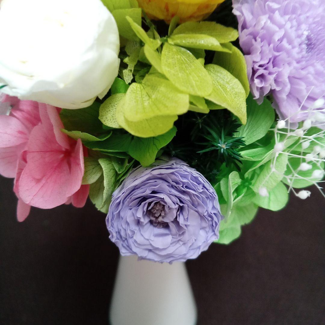 プリザーブドフラワー仏花　一対　花束タイプ　お供え花　花器なし